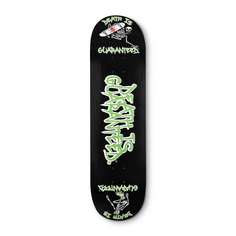 Skateboard Deck: Green Mini Skaters With Text