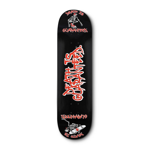 Skateboard Deck: Red Mini Skaters With Text